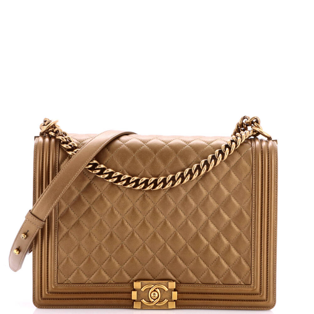 Chanel Large Boy Flap Bag Quilted Calfskin